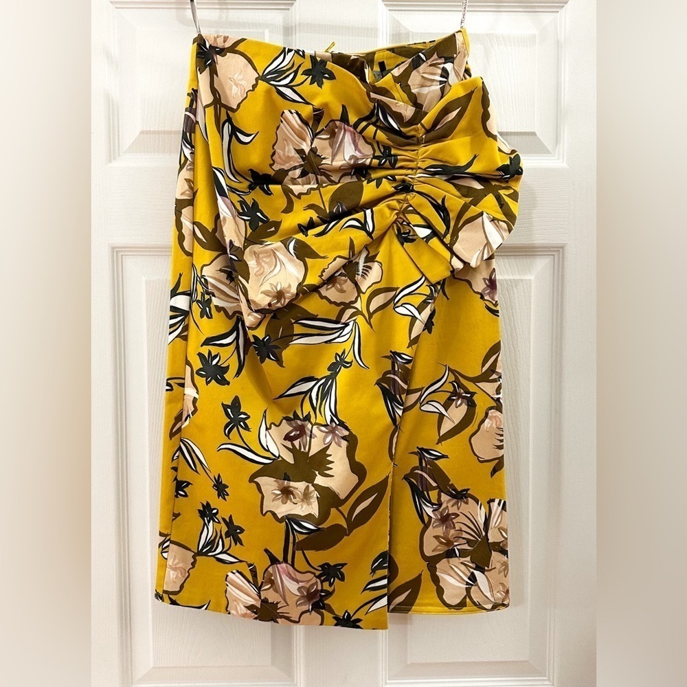 Silvia Tcherassi Guzmania Skirt Botanical Yellow Floral Ruffle sz Small - Picture 3 of 6